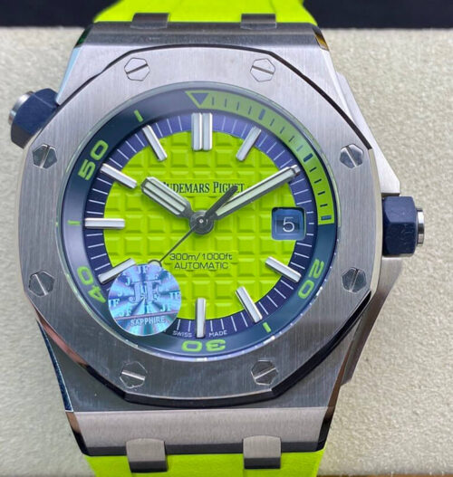 Replica Audemars Piguet Royal Oak Offshore Diver 15710ST.OO.A038CA.01 JF Factory Green Dial