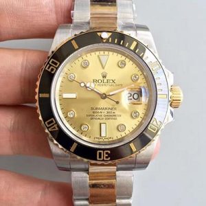 Replica Rolex Submariner Date 116613LN 2018 Noob Factory V8 Champagne Dial