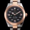 Replica Rolex Air-King 116900 Rose Gold JF Factory Black Dial