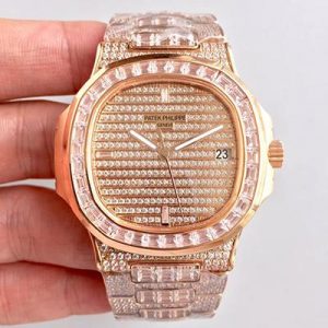 Replica Patek Philippe Nautilus Jumbo 5719/1G-001 Rose Gold Diamonds Dial