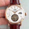 Replica Patek Philippe Tourbillon Moonphase 24H Power Reserve White Dial