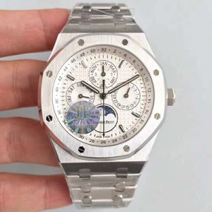 Replica Audemars Piguet Royal Oak Perpetual Calendar 41MM 26574ST.OO.1220ST.01 JF Factory Silver Dial