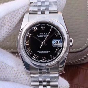 Replica Rolex Datejust 116234 36mm AR Factory Black Dial Rome Time Scale