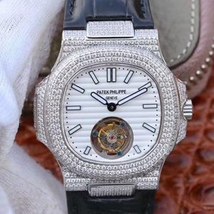 Replica Patek Philippe Nautilus Jumbo 5711 Tourbillon 2018 R8 Factory White Dial