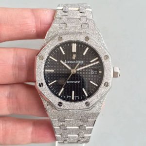 Replica Audemars Piguet Royal Oak Frosted Gold 37MM 15454 OM Factory Black Dial