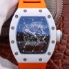 Replica Richard Mille RM055 KV Factory V2 Skeleton Dial Orange Strap