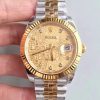 Replica Rolex Datejust 126333-0003 41MM EW Factory Diamond-studded Gold Textured Dial