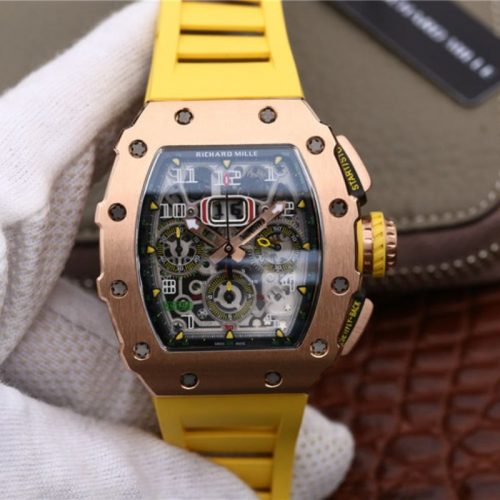 Replica Richard Mille RM11-03 KV Factory Rose Gold Skeleton Dial