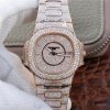 Replica Patek Philippe Nautilus Jumbo 7021/1R-001 Full Paved Diamonds Dial