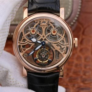 Replica Franck Muller Giga Tourbillon 18K Rose Gold Skeleton Dial