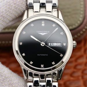 Replica Longines Flagship Double Calendar L4.899.4.12.6 GK Factory Black Dial