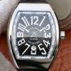 Replica Franck Muller Vanguard V45-04 Black Leather Strap Black Dial