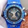 Replica Hublot Big Bang Unico 411.JX.4802.RT Blue Strap Skeleton Dial