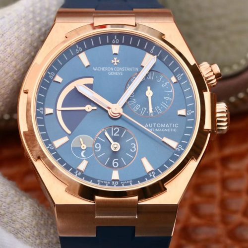 Replica Vacheron Constantin Overseas 44mm TWA Factory 18K Rose Gold Blue Dial