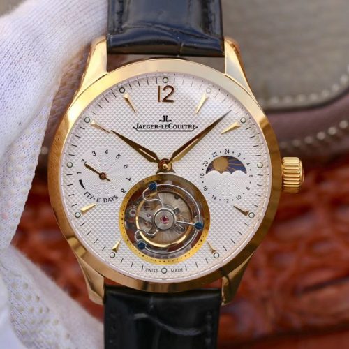 Replica Jaeger-LeCoultre Master Grande Tourbillon 18K Yellow Gold White Dial