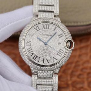 Replica Ballon Bleu De Cartier WE9009Z3 42mm TW Factory Silver Diamond Dial