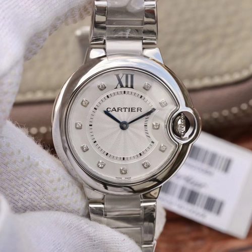 Replica Ballon Bleu De Cartier 33mm V6 Factory White Dial