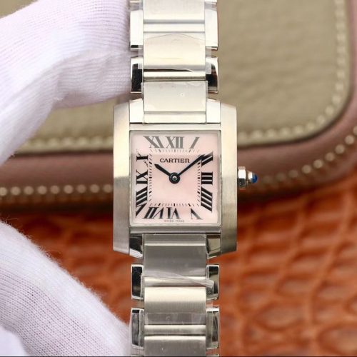 Replica Cartier Tank Francaise Ladies W51028Q3 Pink Dial