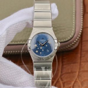 Replica Omega Constellation Quartz Ladies 27mm TW Factory Blue Dial