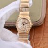 Replica Omega Constellation Ladies 27mm TW Factory 18K Rose Gold Textured Diamond Dial