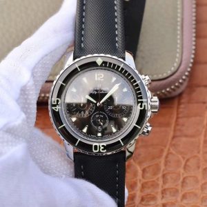 Replica Blancpain Fifty Fathoms Chronographe Flyback 5085F-1130-52A OM Factory Black Nylon Strap Black Dial