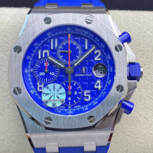 Replica Audemars Piguet Royal Oak Offshore 26470ST.OO.A030CA.01 JF Factory Blue Rubber Strap