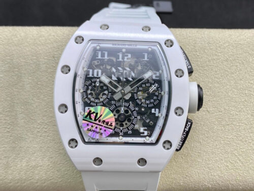 Replica Richard Mille RM011-FM KV Factory White Ceramic Skeleton Dial