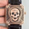 Replica Bell & Ross BR 01 Skull Bronze Rose Gold and Black Dial