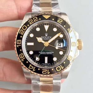 Replica Rolex GMT-Master II 116713LN Noob Factory V9 Rose Gold Bezel