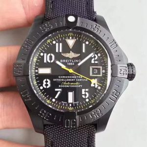 Replica Breitling Avenger Seawolf Blacksteel Code Yellow M17330B2 GF Factory Black Dial