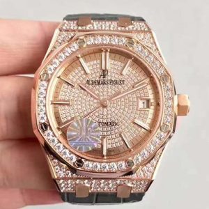 Replica Audemars Piguet Royal Oak 15450 JF Factory Rose Gold Diamond Dial