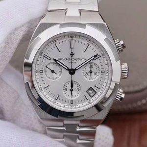 Replica Vacheron Constantin Overseas Chronograph 5500V/110A-B075 JH Factory Silver Dial