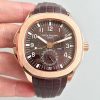 Replica Patek Philippe Aquanaut Travel Time 5164R-001 Rose Gold Chocolate Dial