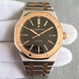 Replica Audemars Piguet Royal Oak 15400 JF Factory Rose Gold Black Dial