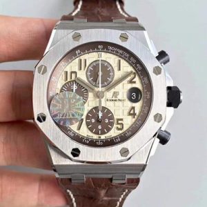 Replica Audemars Piguet Royal Oak Offshore 26470ST.OO.A801CR.01 JF Factory V2 Beige Dial