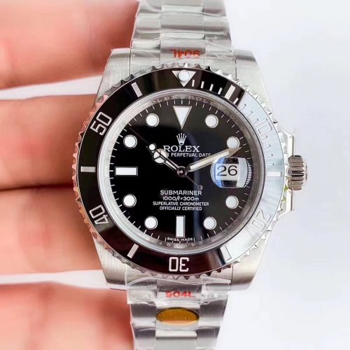 Replica Rolex Submariner Date Oyster 40mm Oystersteel 116610LN Noob Factory V10 Black Dial Watch