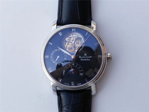 Replica Blancpain Villeret Tourbillon 8 Jours 6025-1542-55b JB Factory Black