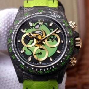 Replica Rolex Daytona Cosmos Chronograph Carbon Fiber Edition Green Exploded Dragon Dial