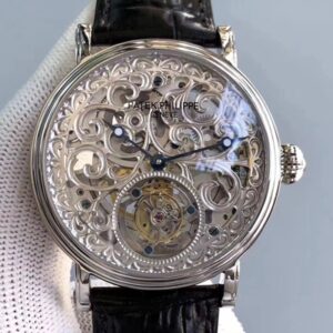 Replica Patek Philippe Tourbillon 316L Stainless Steel Skeleton Dial