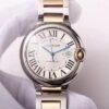 Replica Ballon Bleu de Cartier W69009Z3 Wrap Gold V9 Factory Silver White Dial