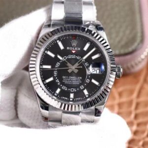 Replica Rolex Sky Dweller M326934-0005 Noob Factory Black Dial