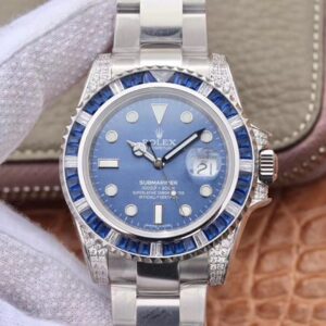 Replica Rolex Submariner Date 116619LB Diamond Customized Edition GS Factory Blue Dial