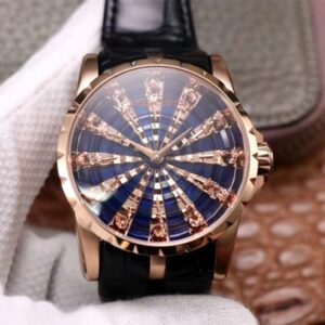 Replica Roger Dubuis Excalibur RDDBEX0684 ZZ Factory Rose Gold Blue Dial