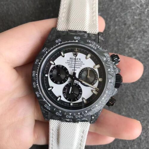 Replica Rolex Daytona Cosmograph Carbon Fiber Diw Customized Version Noob Factory White Dial