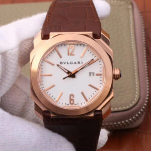 Replica Bvlgari Octo 102119 BGOP38WGLD Rose Gold White Dial