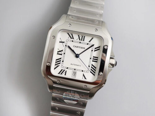 Replica Cartier Santos WSSA0009 BV Factory Stainless Steel White Dial