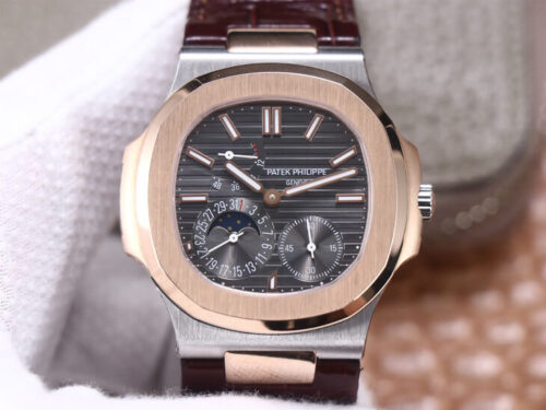 Replica Patek Philippe Nautilus 5712GR-001 PF Factory Brown Strap