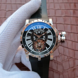 Replica Roger Dubuis Hommage Tourbillon JB Factory Black Strap