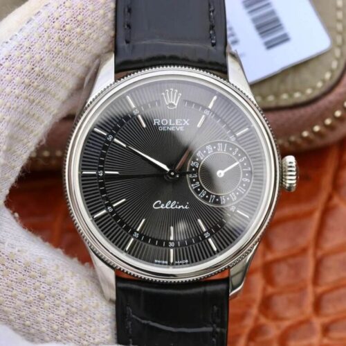 Replica Rolex Celini Date 50519 MKS Factory Black Strap