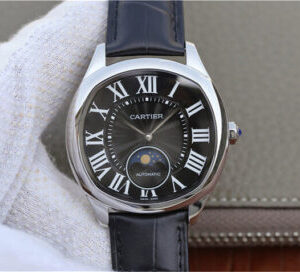 Replica Drive De Cartier Moonphase WGNM0009 Stainless Steel Bezel